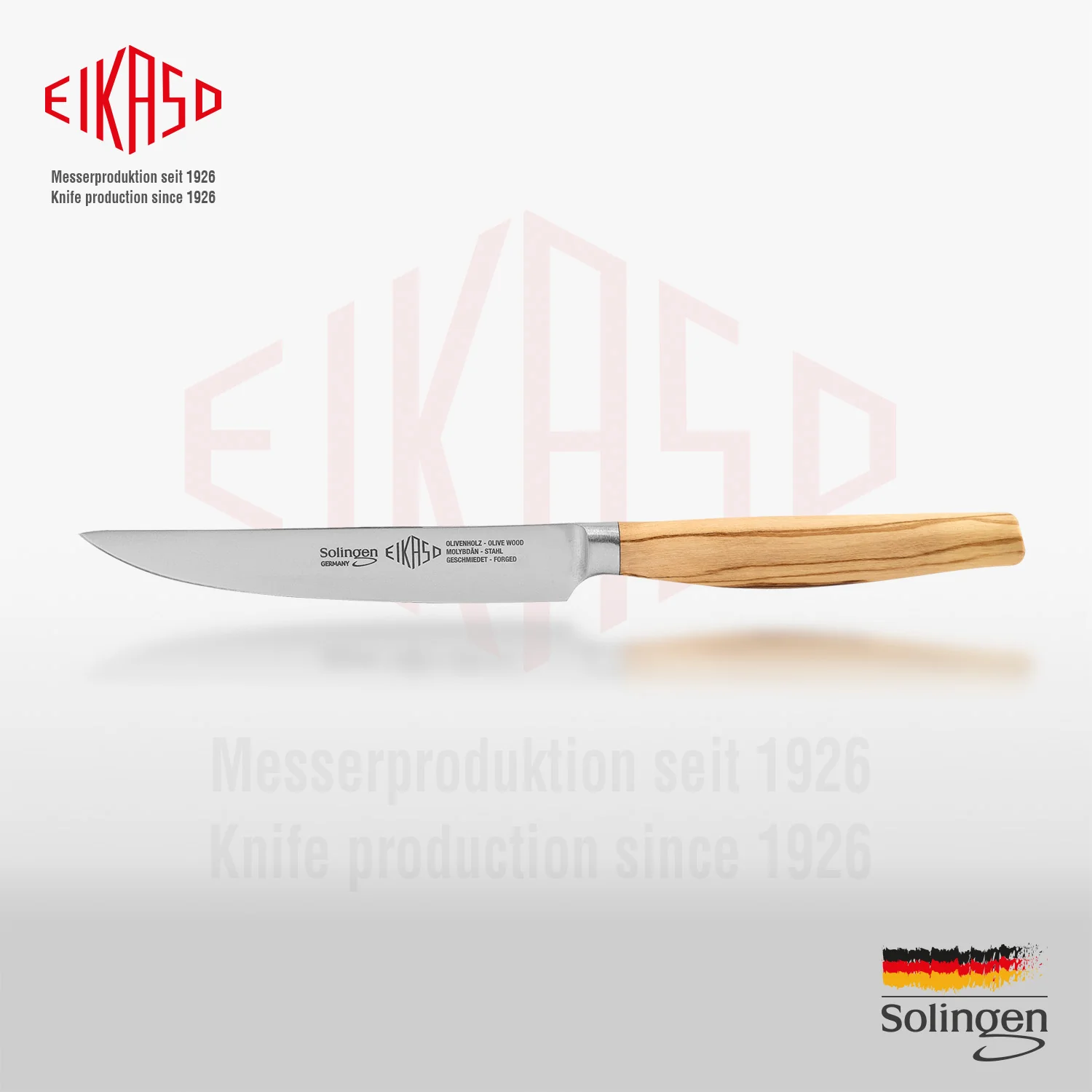 EIKASO SOLINGEN - BİFTEK BIÇAK 12 CM / 24 CM G-LINE ZEYTİN AĞACI SAPLI