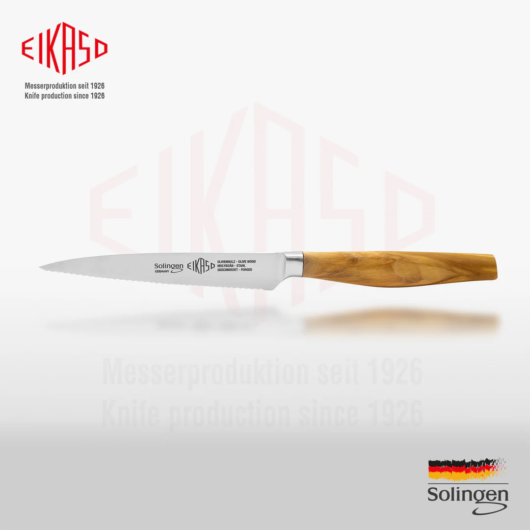 EIKASO SOLINGEN - LAZERLİ SEBZE BIÇAK 12 CM / 24 CM G-LINE ZEYTİN AĞACI SAPLI