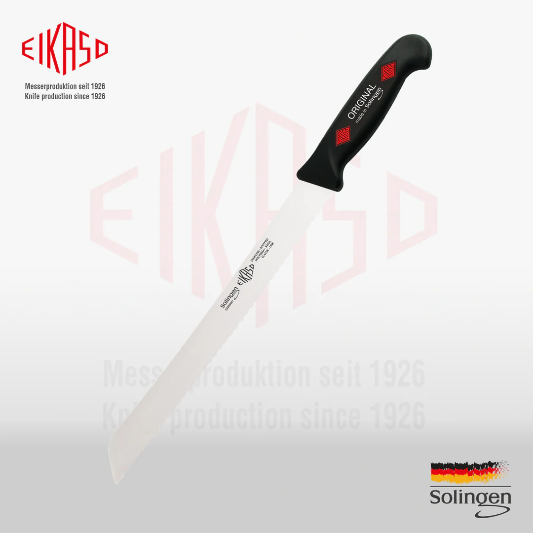 EIKASO SOLINGEN - LAZERLİ EKMEK BIÇAK 26 CM / 38 CM SİYAH