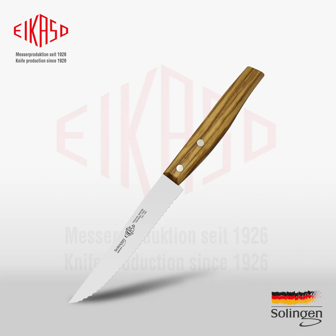 EIKASO SOLINGEN - BİFTEK BIÇAK 12 CM / 24 CM ZEYTİN AĞACI SAPLI