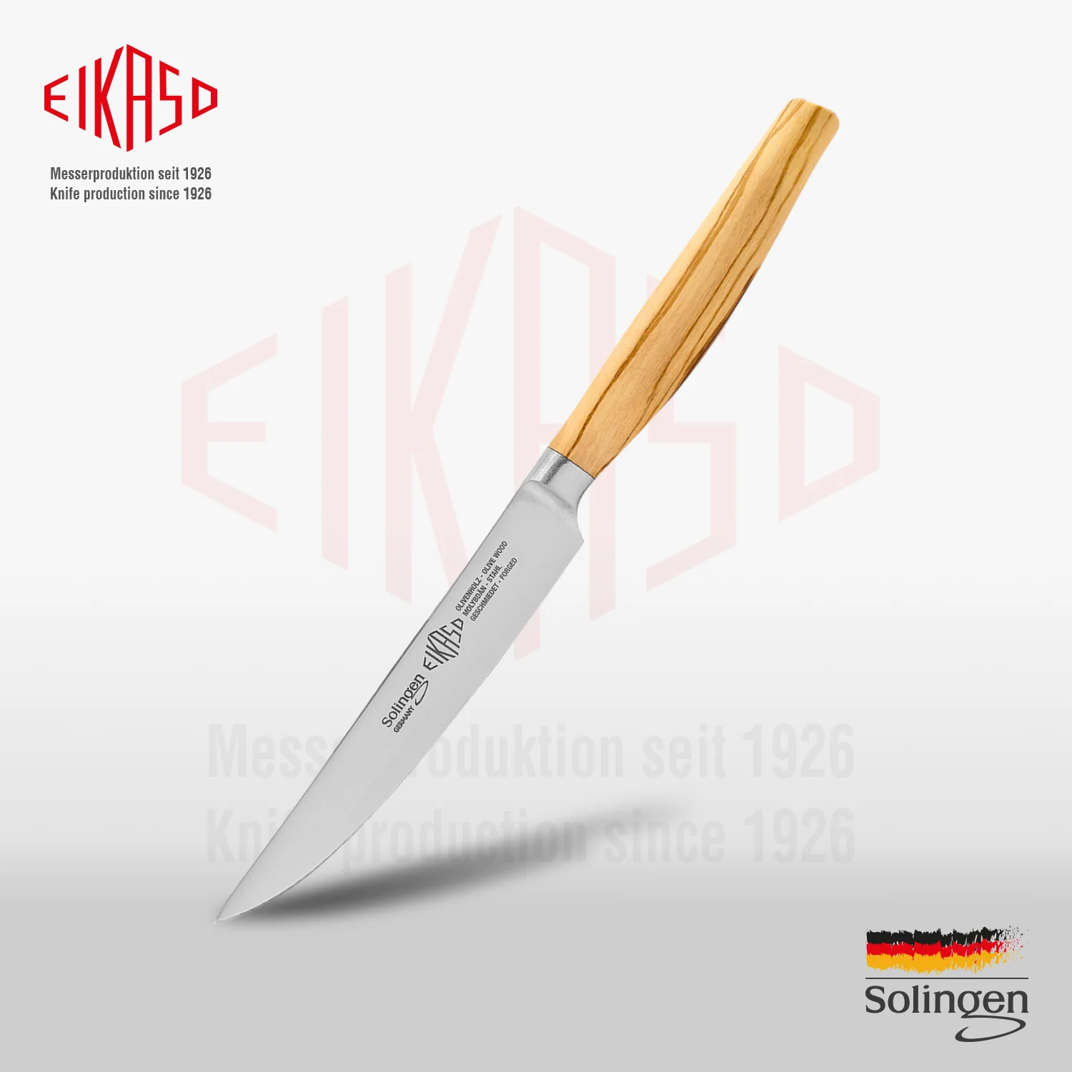 EIKASO SOLINGEN - BİFTEK BIÇAK 12 CM / 24 CM G-LINE ZEYTİN AĞACI SAPLI