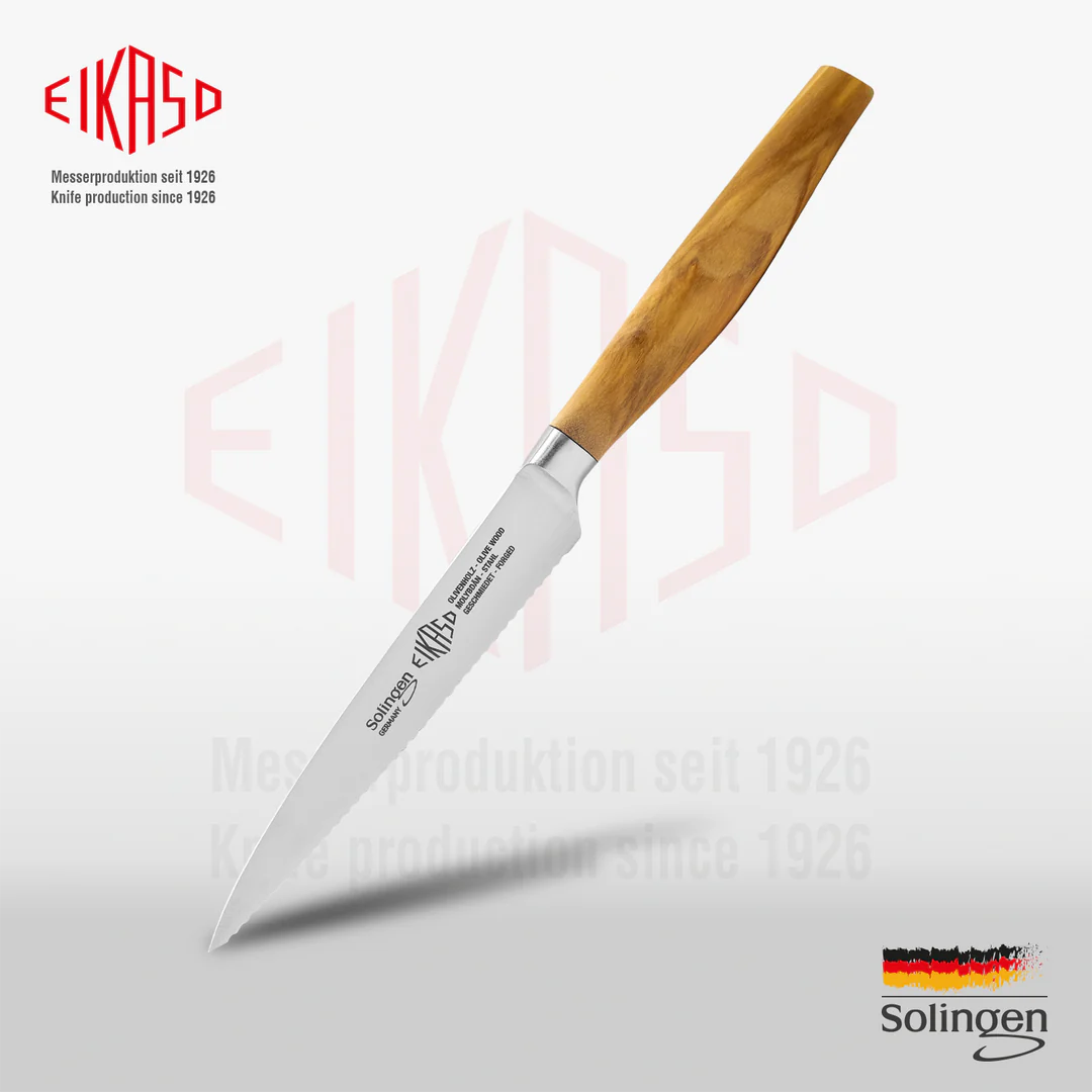 EIKASO SOLINGEN - LAZERLİ SEBZE BIÇAK 12 CM / 24 CM G-LINE ZEYTİN AĞACI SAPLI