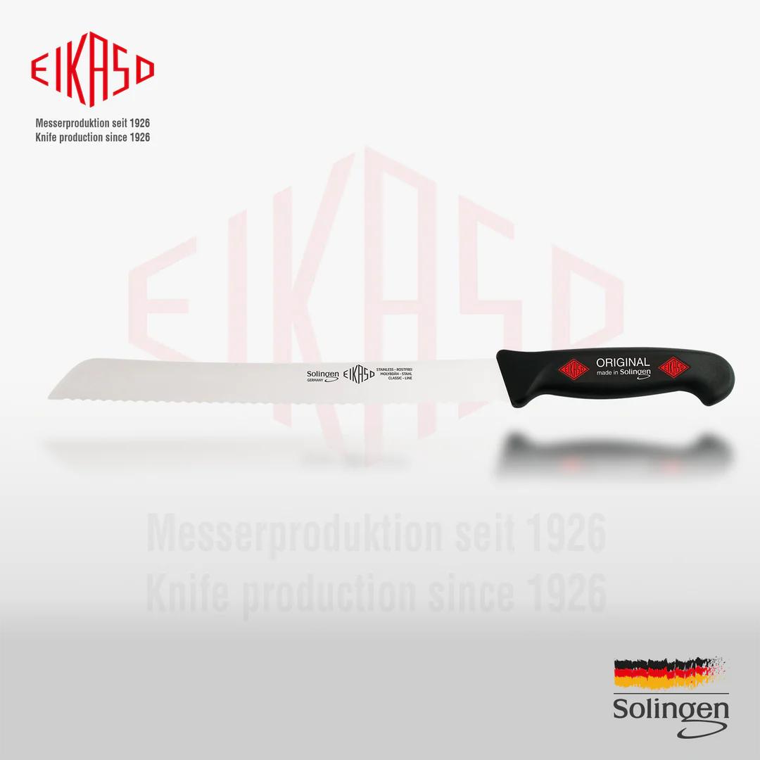 EIKASO SOLINGEN - LAZERLİ EKMEK BIÇAK 26 CM / 38 CM SİYAH